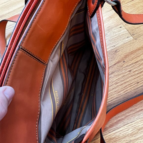 Orange Etienne Aigner Leather Purse - Picture 5 of 14